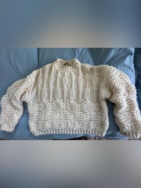 Zara Off-White Chunky Knit Pullover